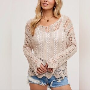 Beige Knit Women's Sweater